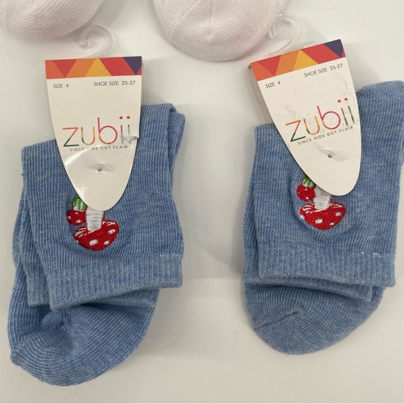 Zubii Kids Socks Mushroom Embroidered - Size 4 - Picture 3 of 4